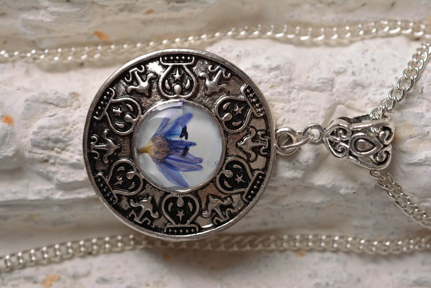 Handmade jewelry botanic pendant flower pendant accessories for girls photo 1