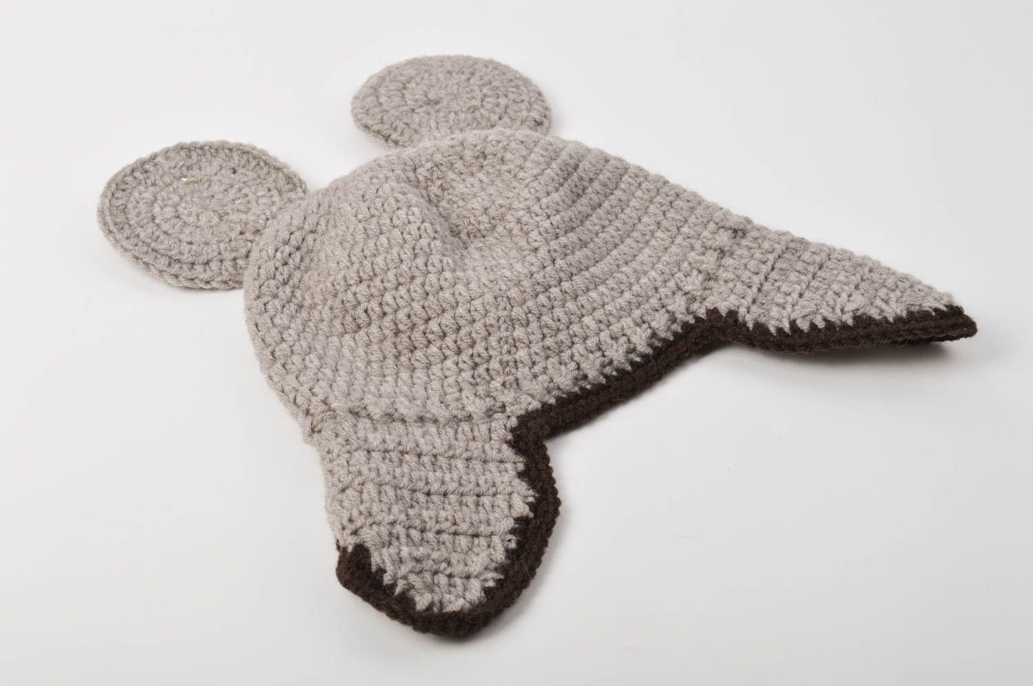 Bonnet tricot Chapeau fait main design sympa de créateur Vêtement enfant Souris photo 4