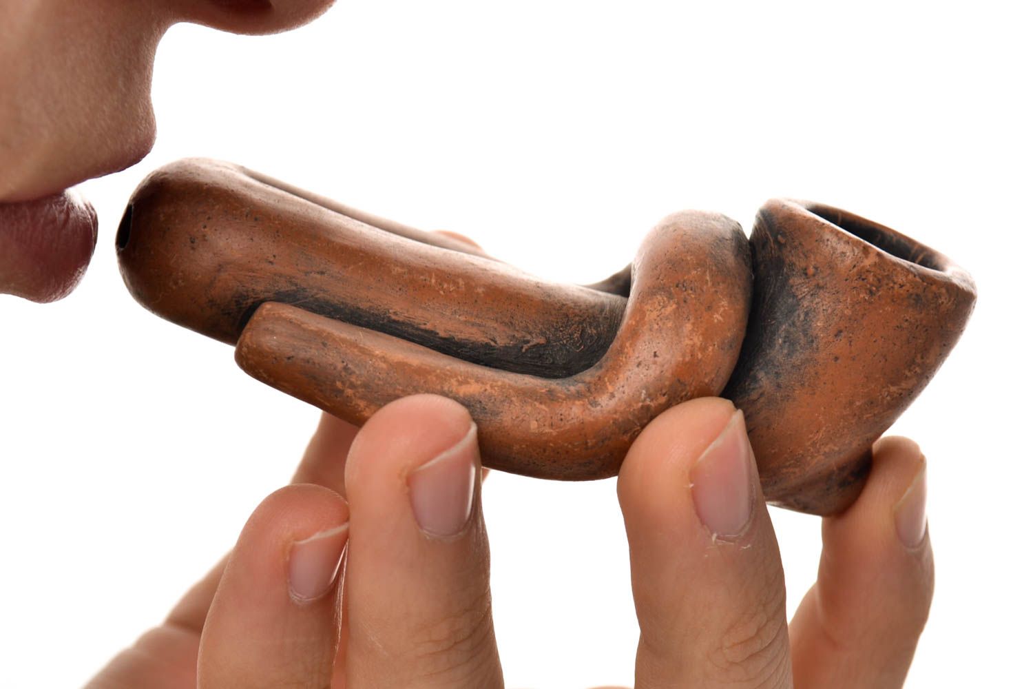 Smoking clay accessory handmade smoking pipe unusual pipe designer gift for men photo 1