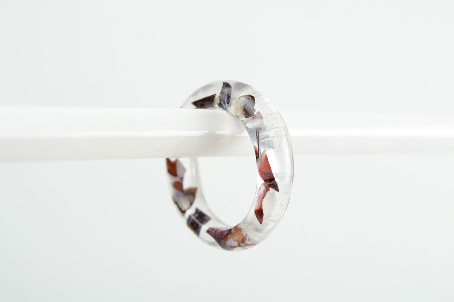 Кольцо ручной работы кольцо из эпоксидной смолы модное кольцо оригинальное фото 4
