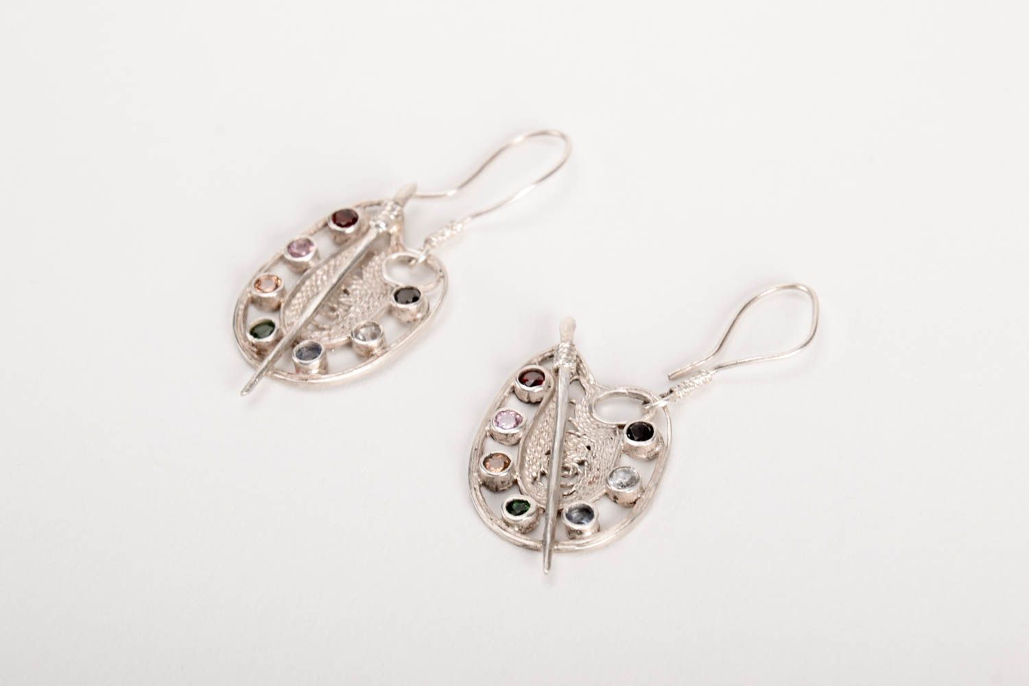 Silver earrings dangling earrings designer accessories best gifts for women photo 2