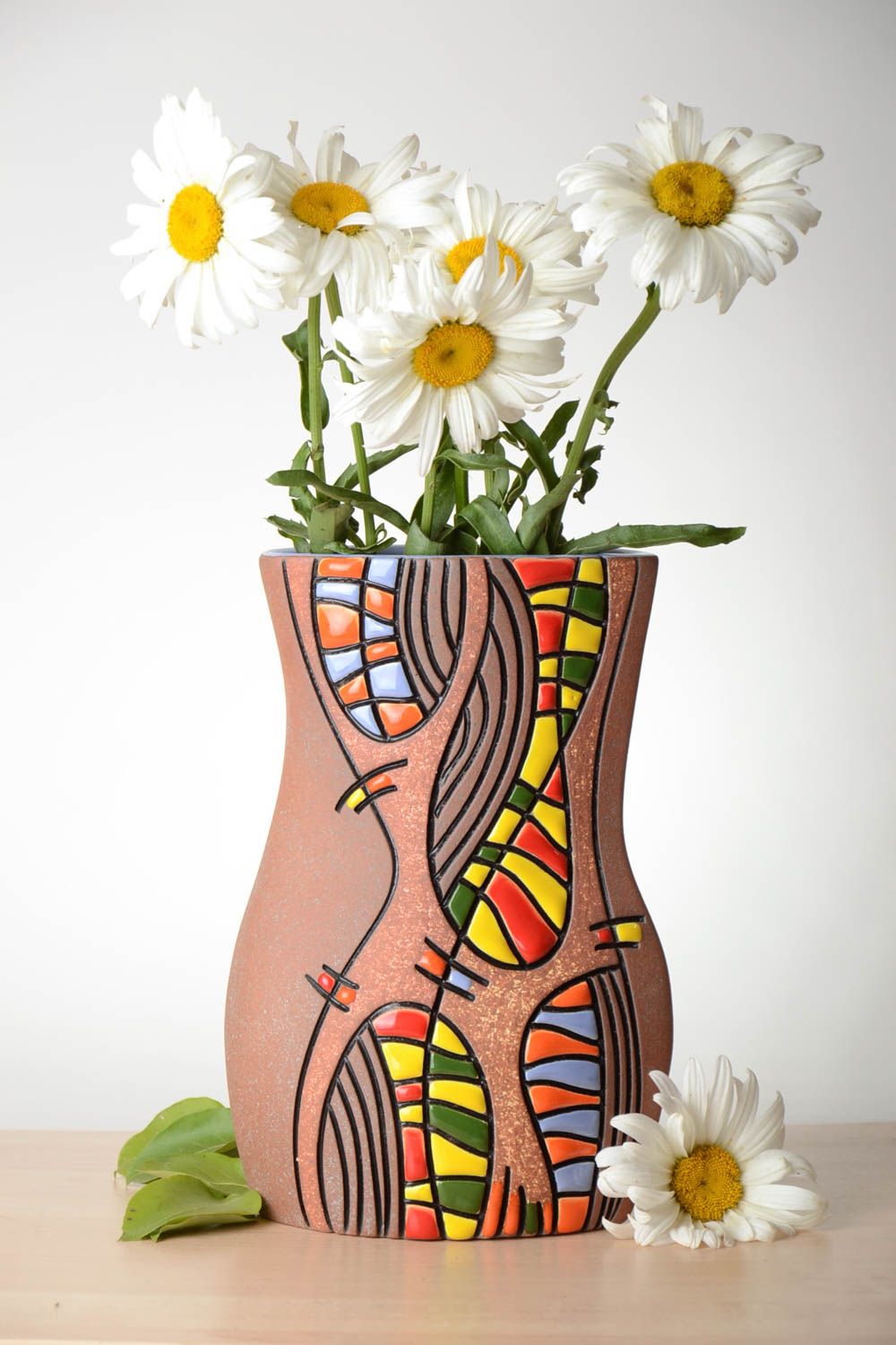 Vase décoratif fait main Vase en céramique grand à motif Déco maison 2 l photo 1