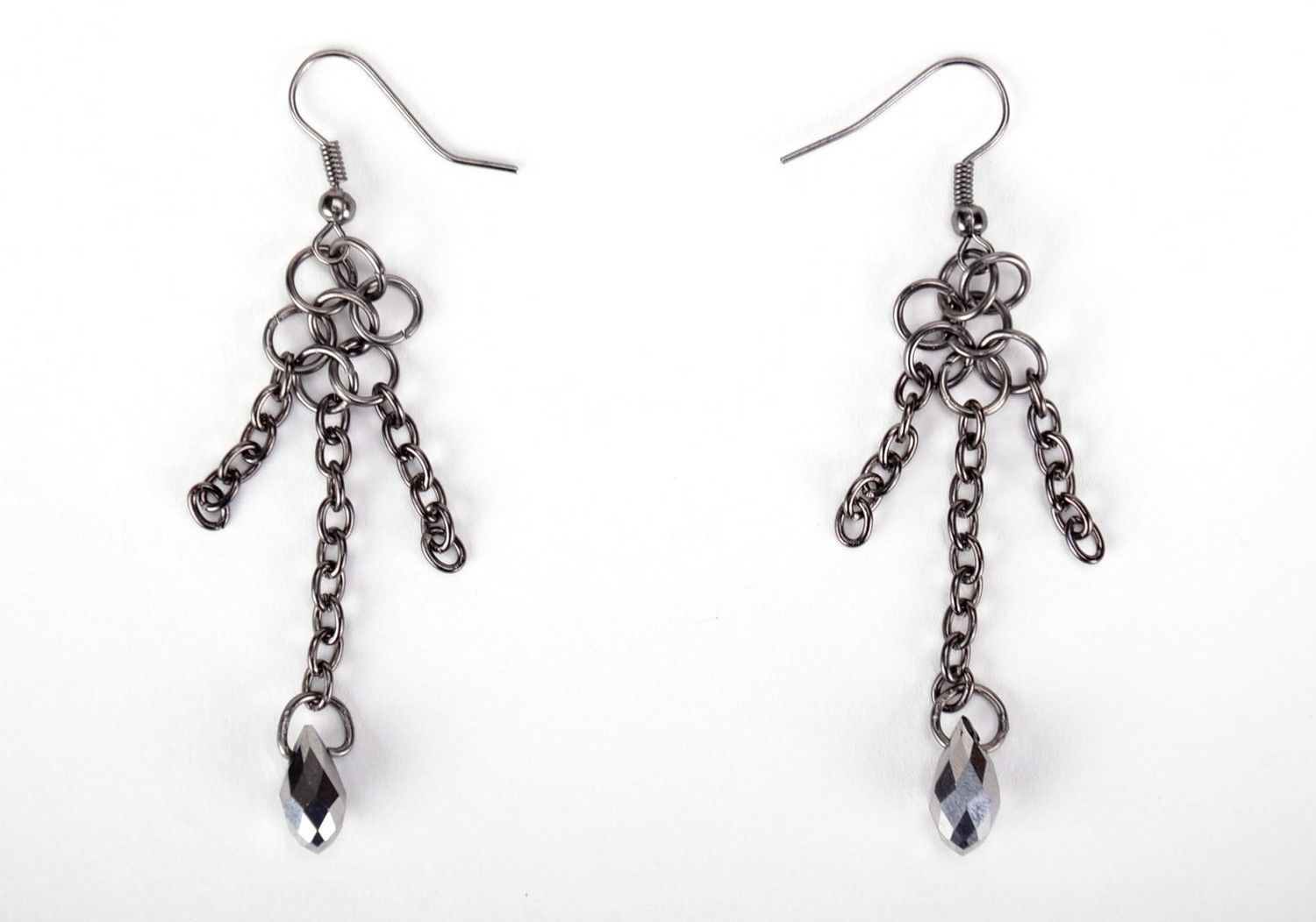 Metal earrings, handmade photo 2