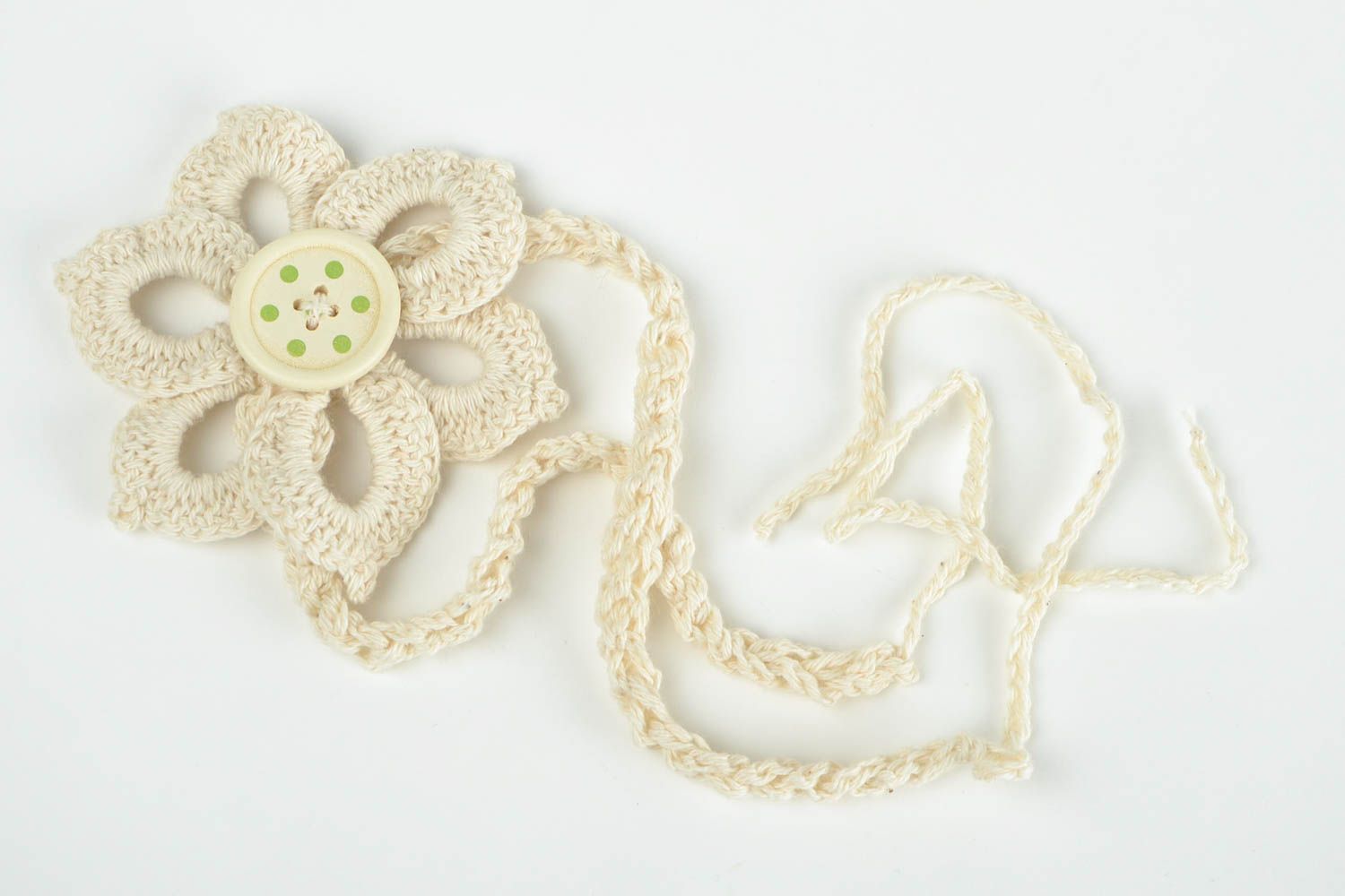 Handmade Haarband mit Blume Mädchen Haarschmuck Mode Accessoire aus Baumwolle foto 4