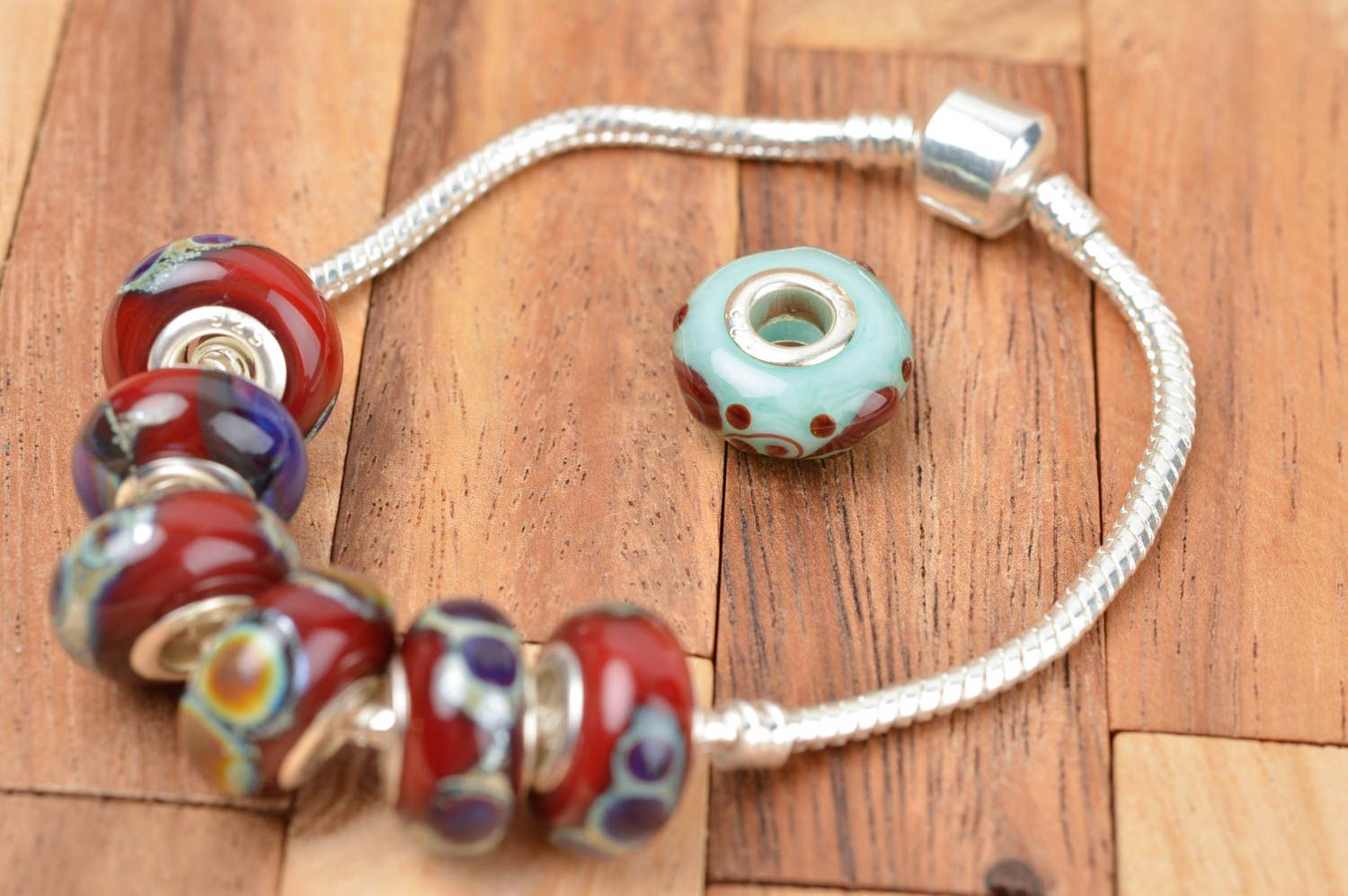 Handmade glass beads lampwork beads handmade accessories for jewelry photo 5