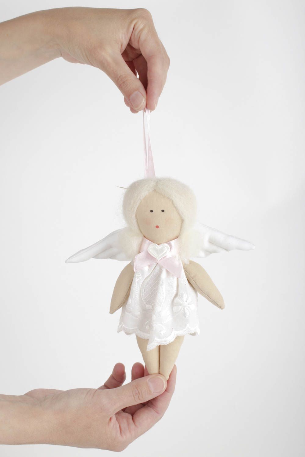 Poupée ange fait main Jouet enfant Déco maison design de créateur coton photo 3