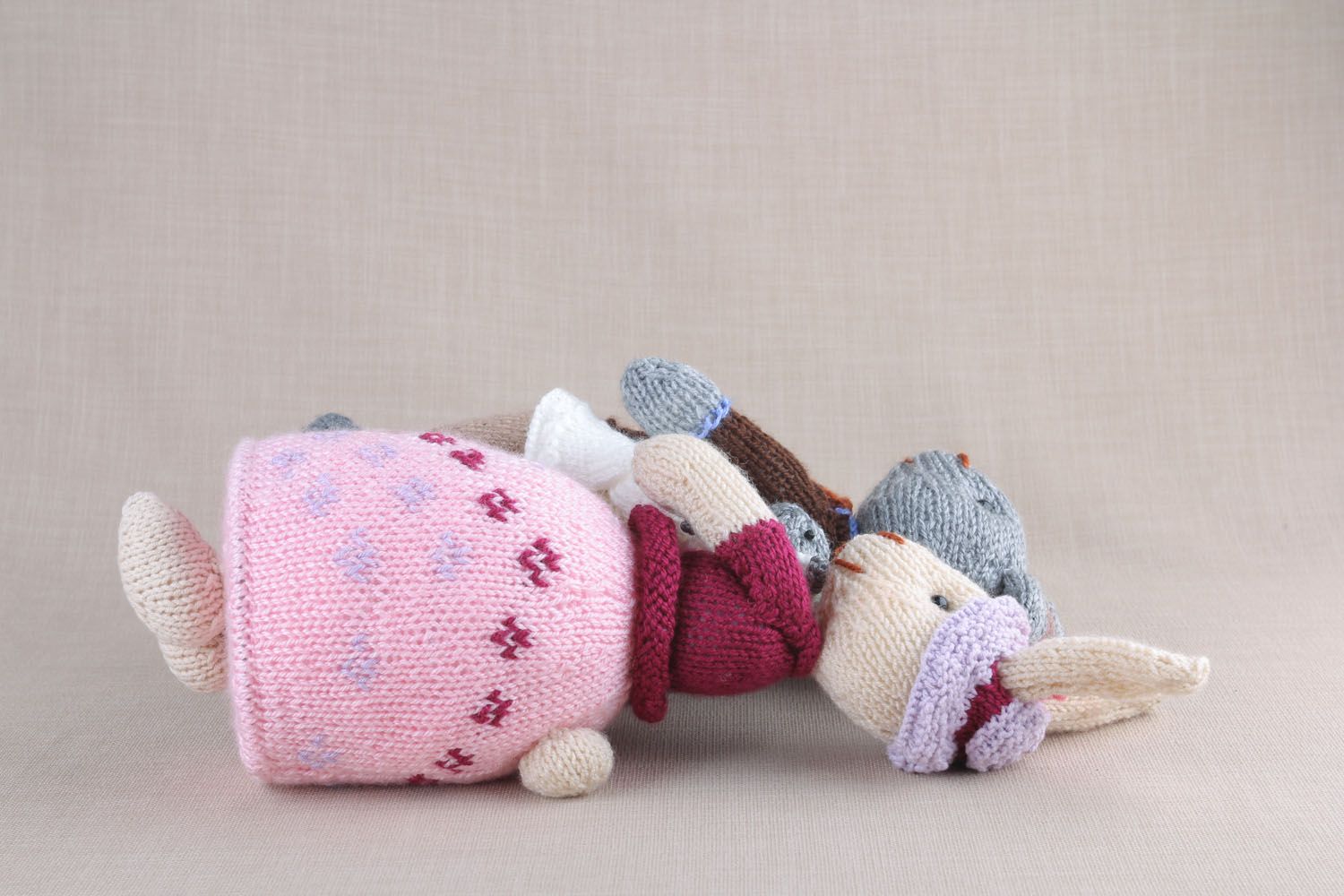 Jouet décoratif crochet artisanal Famille de lièvres photo 5