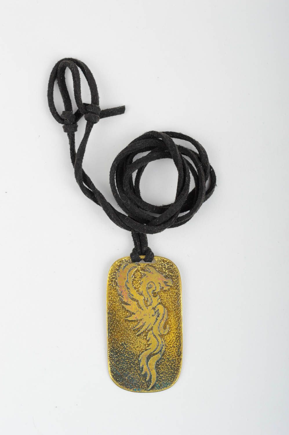 Подвеска на шею ручной работы украшение из латуни бижутерия из металла фото 2