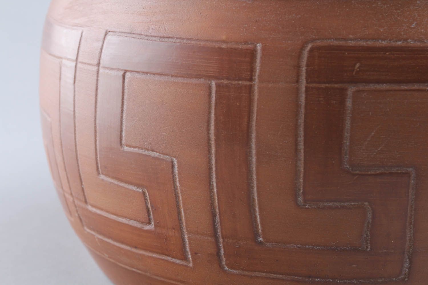 Pote de argila feito à mão com tampa louça de cerâmica decorativa artesanal foto 4