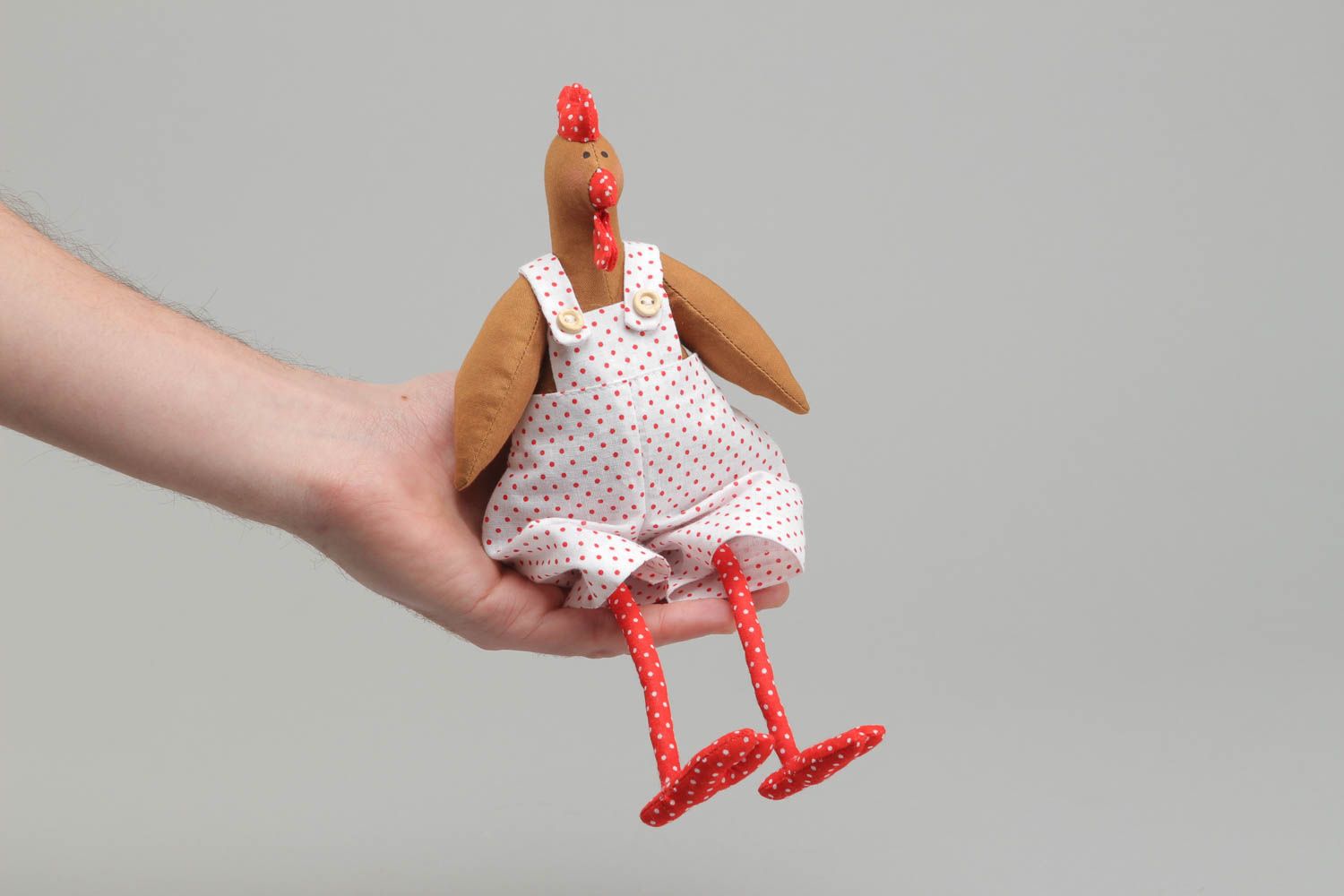 Handmade fabric soft toy chicken photo 4