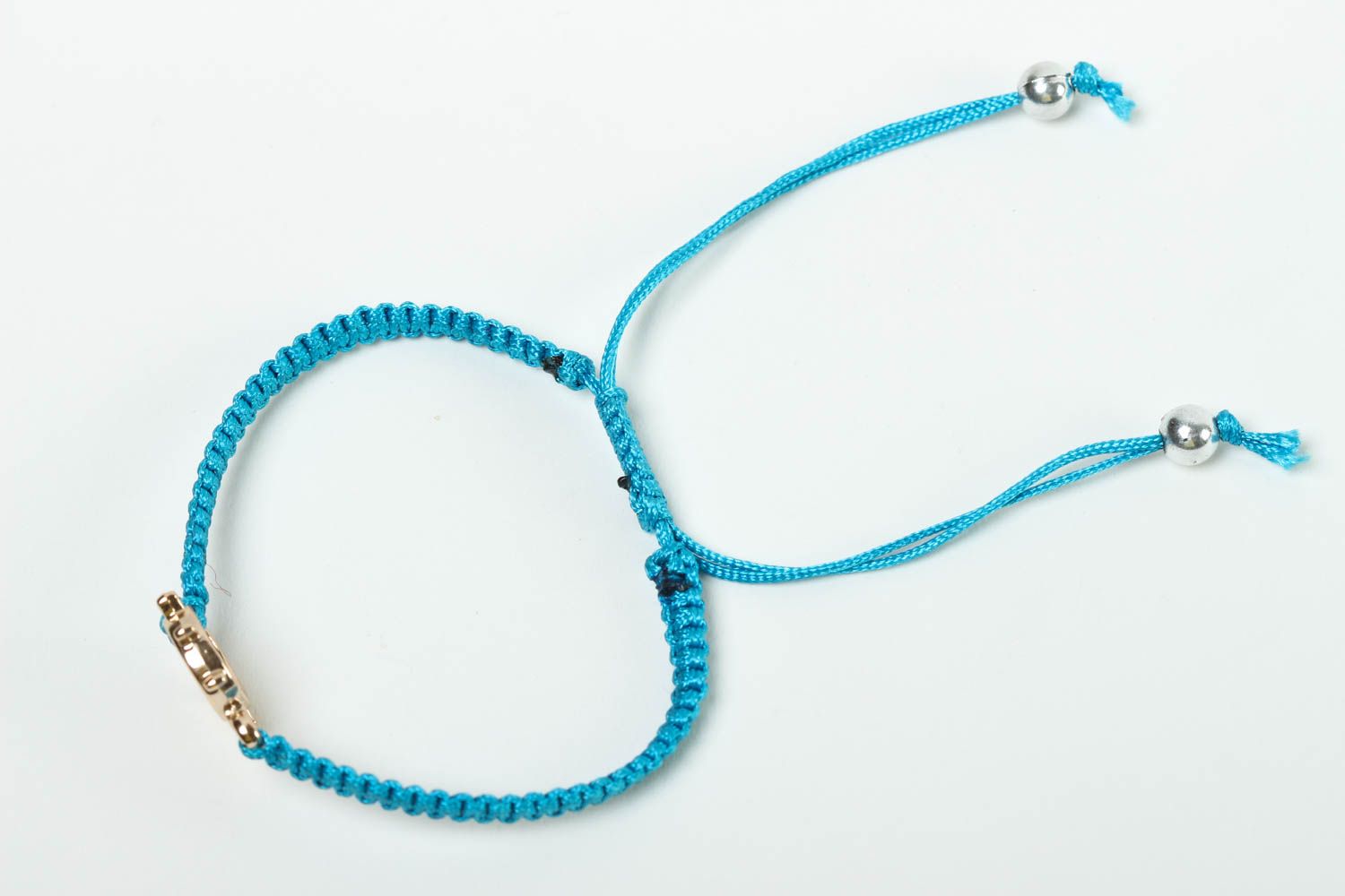 Bracelet textile Bijou fait main bleu clair marin Accessoire femme original photo 2