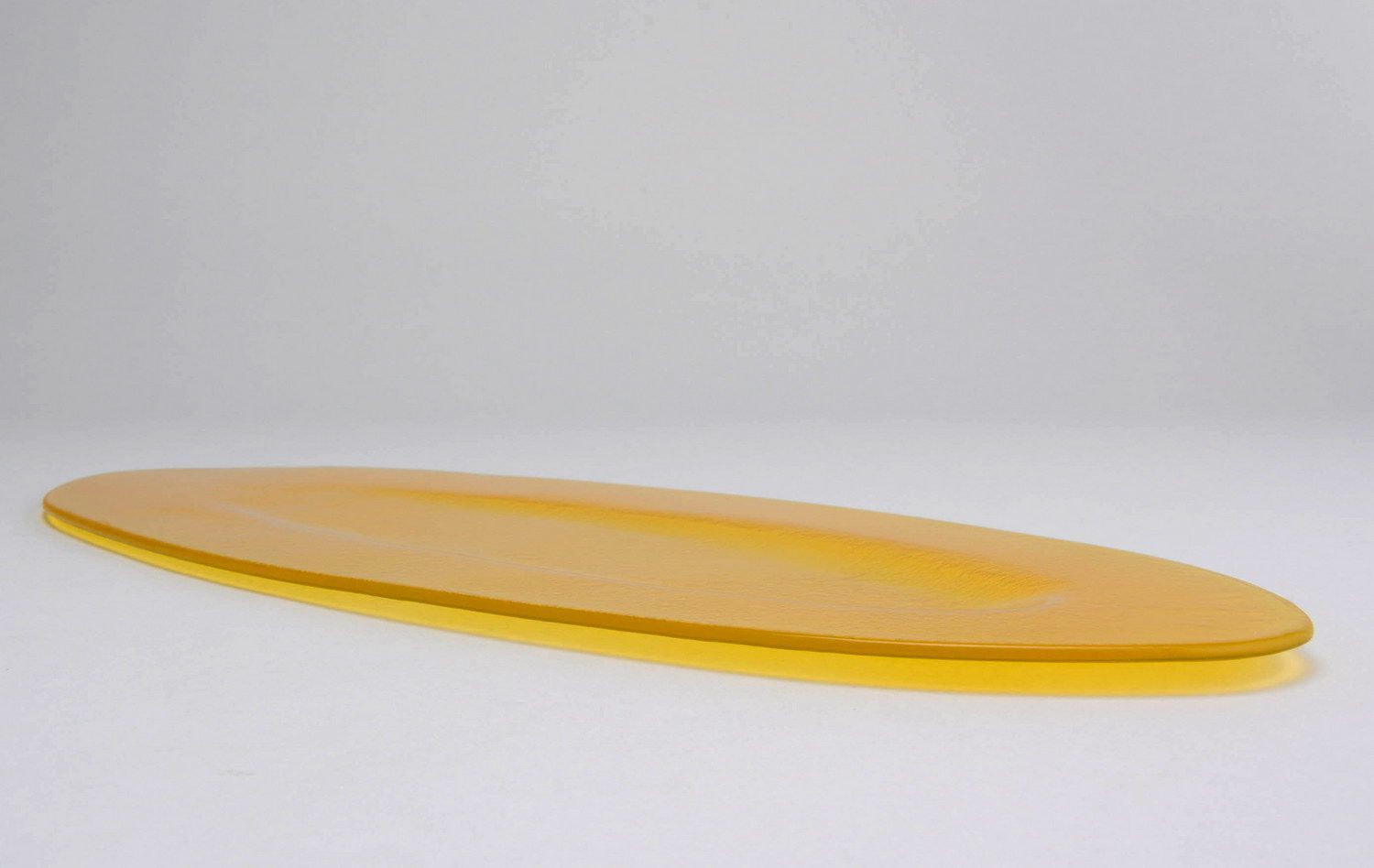 Grande assiette en verre jaune faite main photo 3