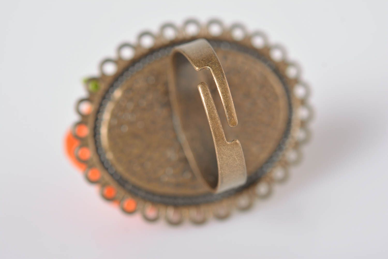 Кольцо ручной работы украшение из холодного фарфора модное кольцо женское фото 5