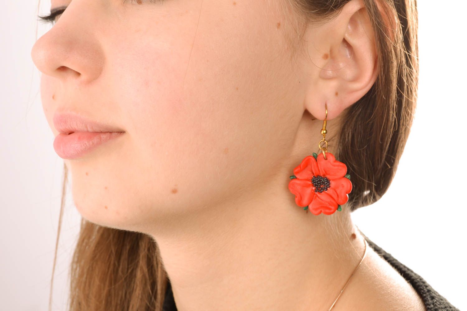 Polymer clay floral earrings photo 5