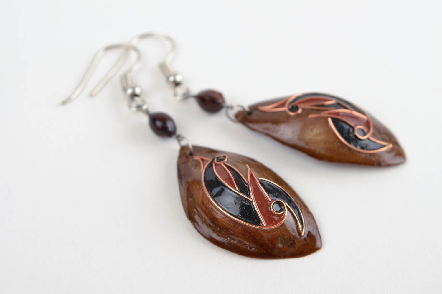 Wood earrings designer accessories handmade jewelry dangling earrings gift ideas photo 3
