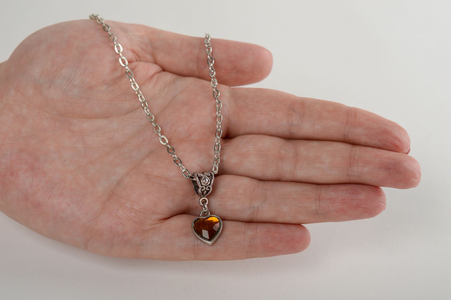 Beautiful pendant handmade metal pendant heart pendant metal jewelry for girl photo 5