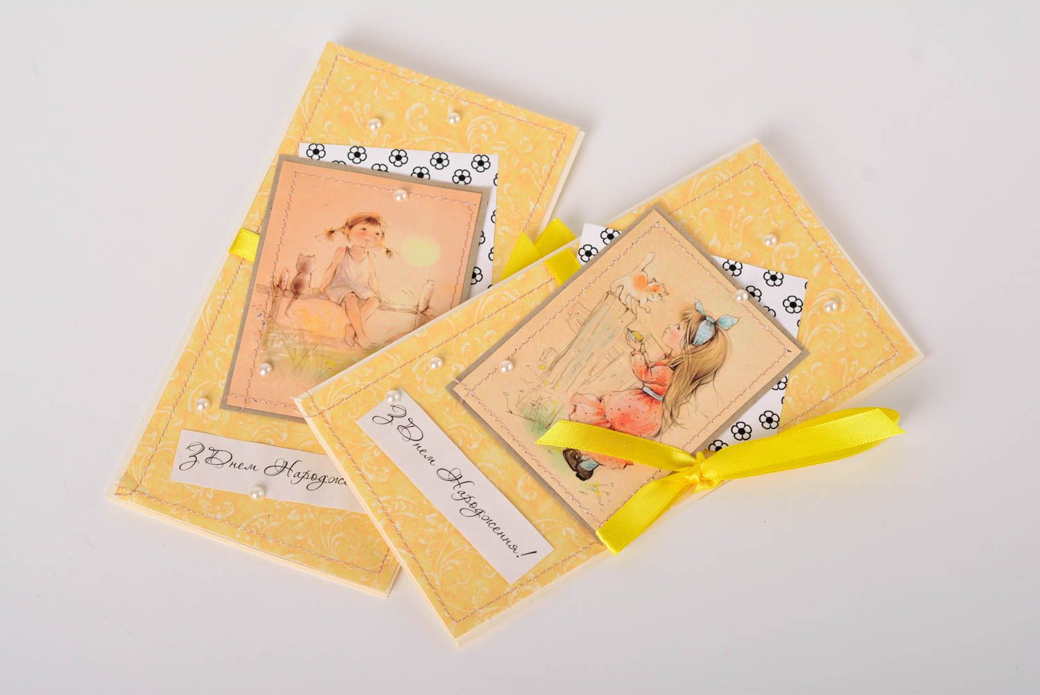 Handmade schöne Grusskarten Scrapbook Karten 2 Stück Grußkarten Designer foto 1