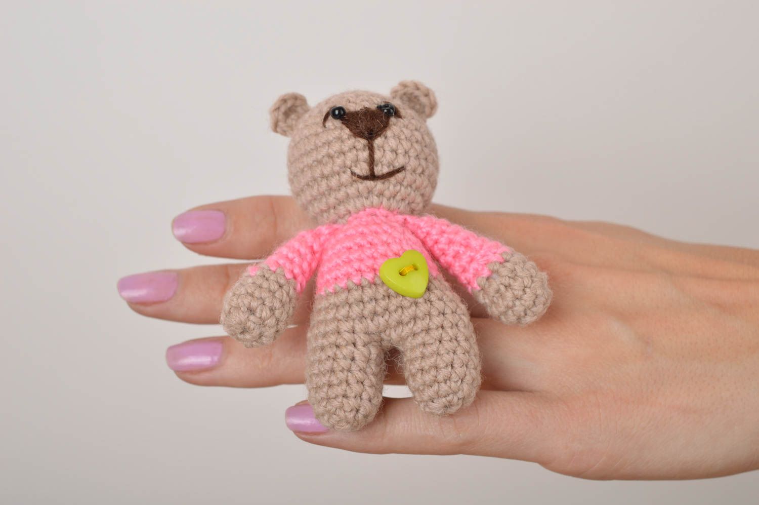 Jouet ours Peluche faite main en fils acryliques petite Cadeau pour enfant photo 5