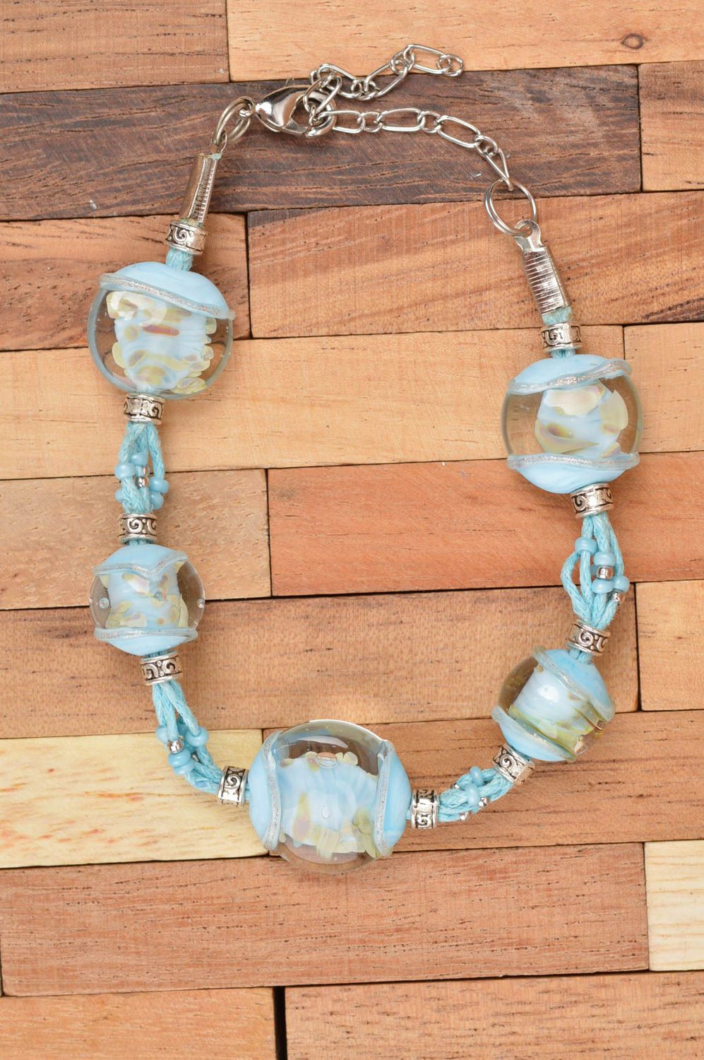 Handmade designer bracelet glass bracelet glass jewelry present for women photo 5