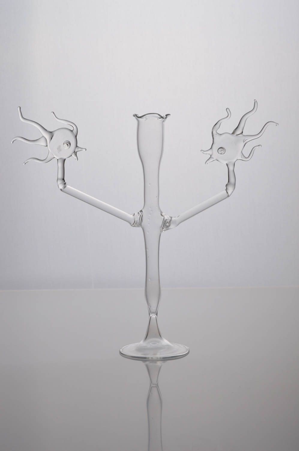 Handmade glass candlestick candle holder glass decor housewarming gift ideas photo 2