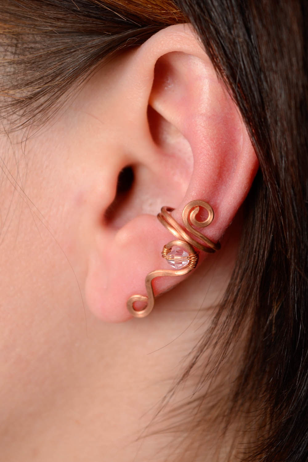 Ear cuff de cobre, alambrismo foto 5
