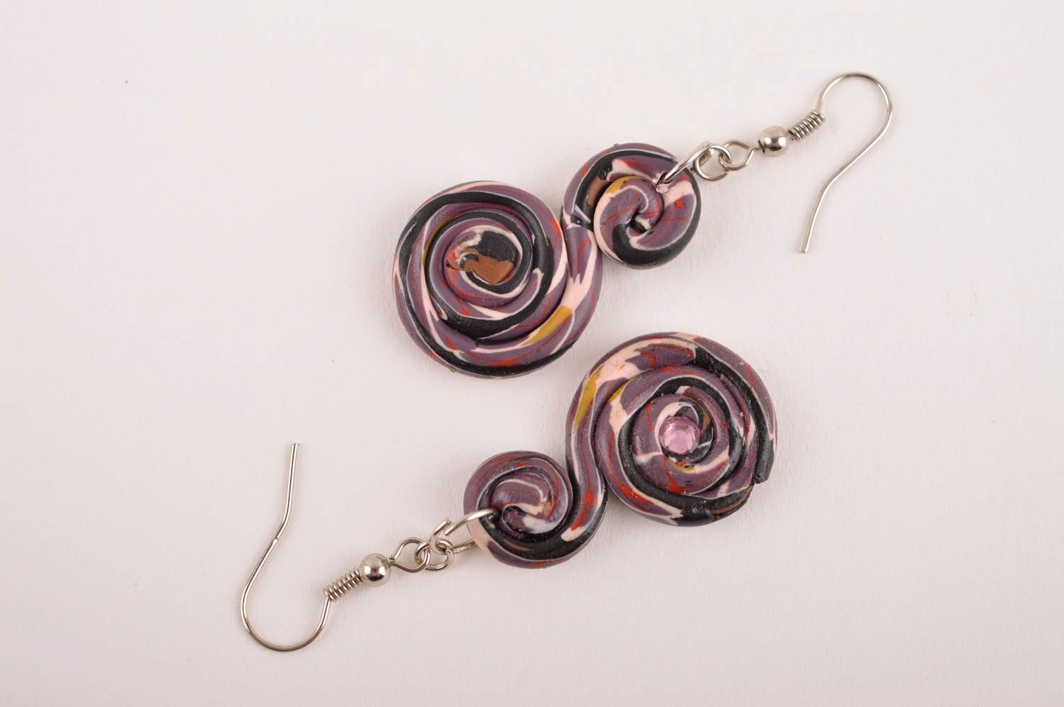 Handmade earrings unusual earrings polymer clay jewelry designer accessory photo 4
