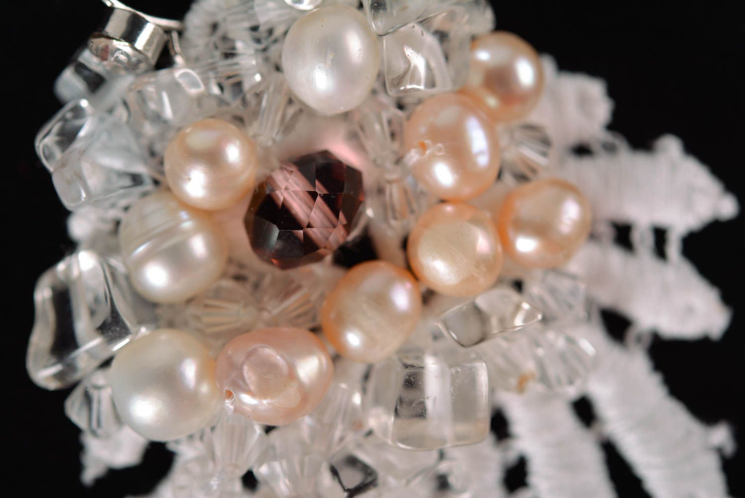 Boucles d'oreilles pendantes Bijou fait main perles naturelles Cadeau pour femme photo 5
