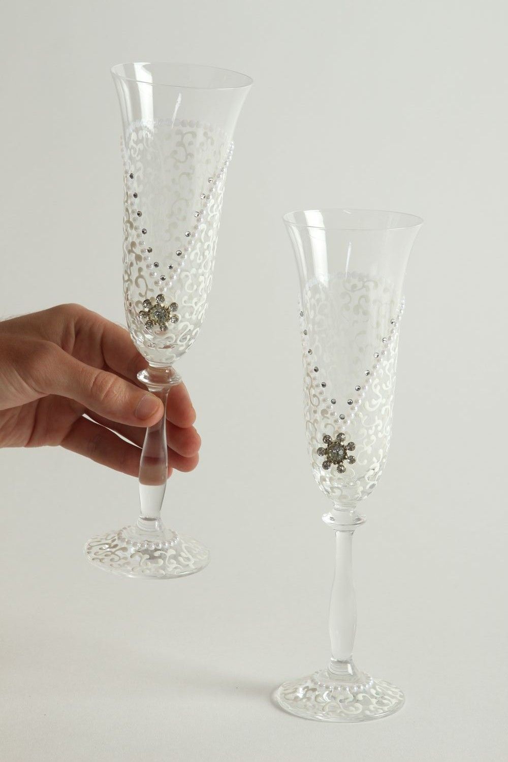 Beautiful handmade accessories unusual wedding glasses lovely cute present photo 3
