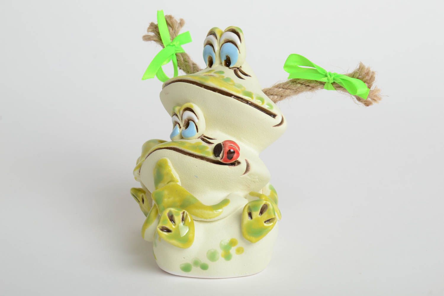 Handmade Keramik Spardose Geschenk für Kinder Haus Deko niedliche Frösche foto 5