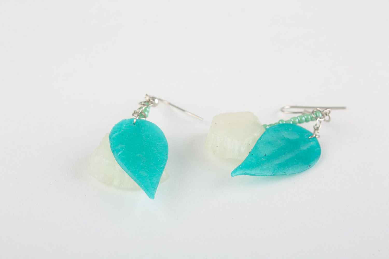 Plastic earrings with charms photo 2