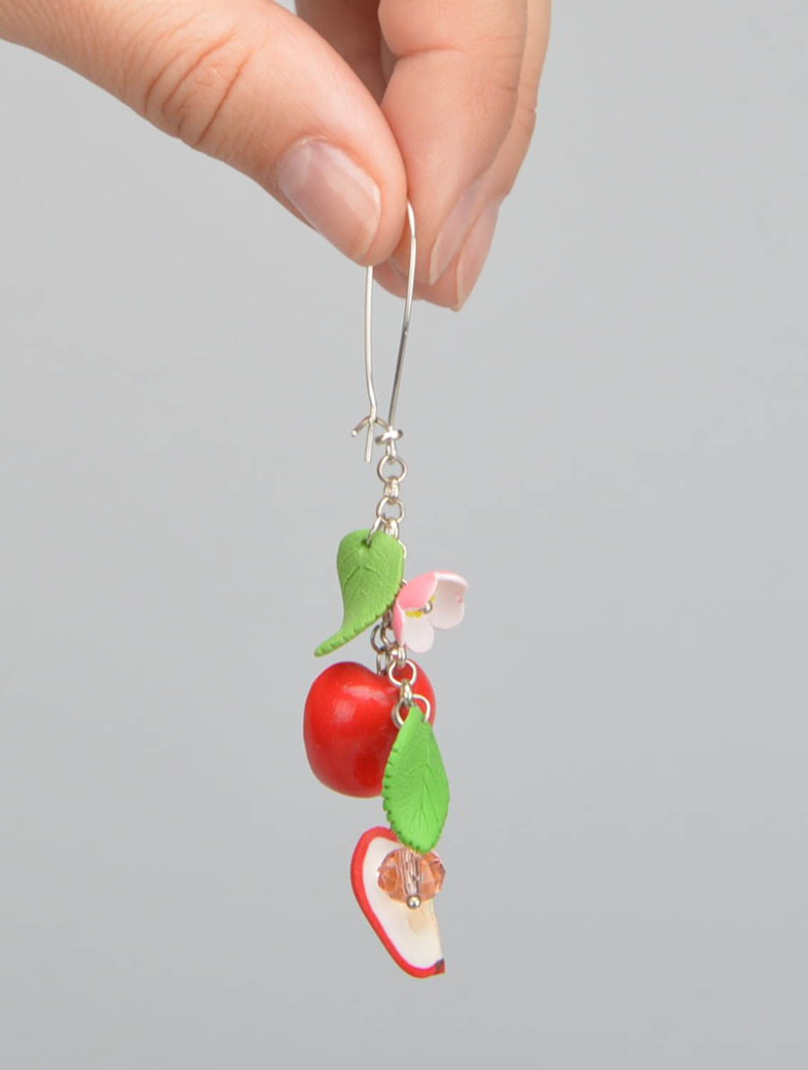 Homemade long polymer clay earrings unusual plastic earrings fashion accessories photo 5