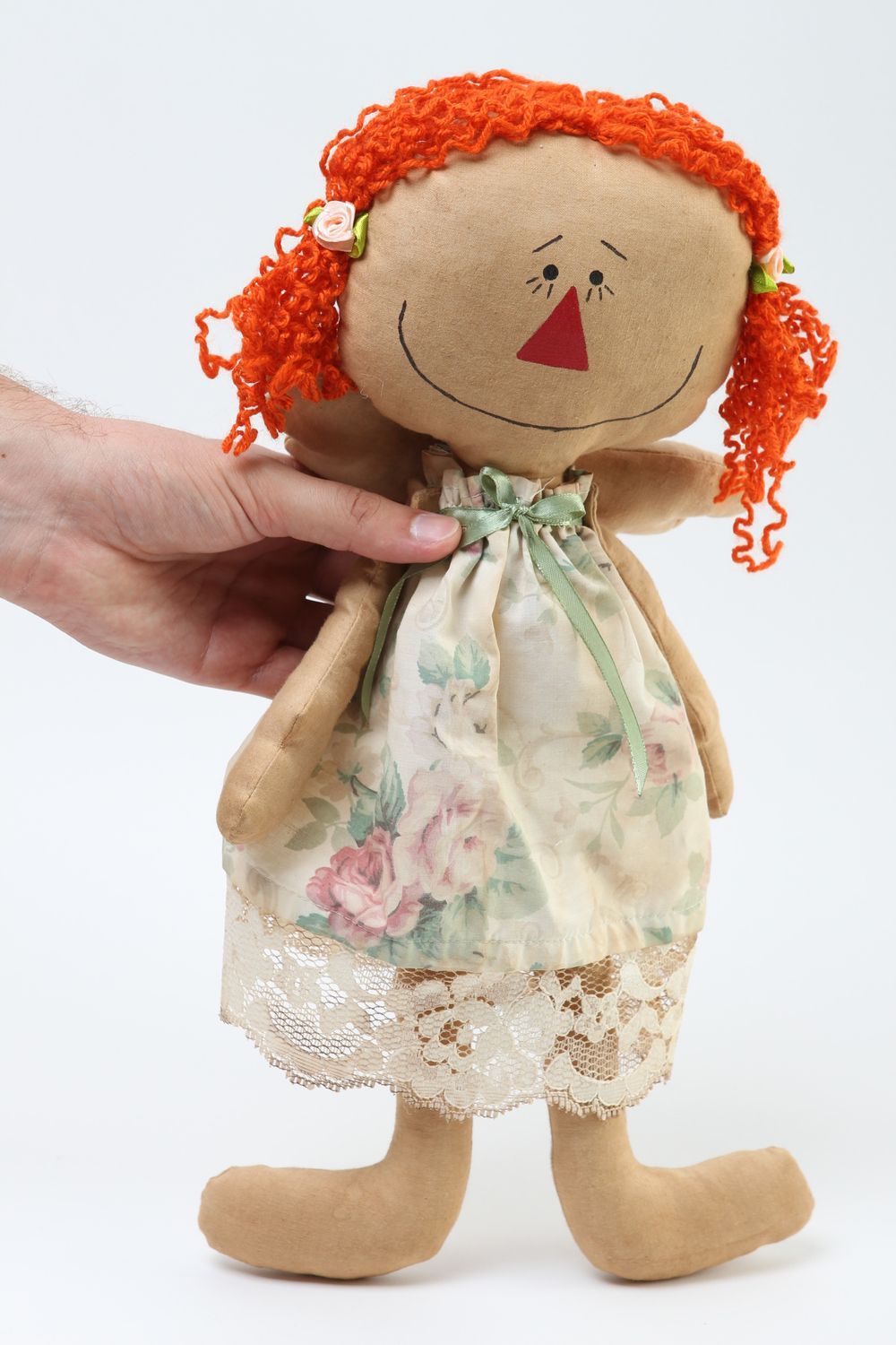 Игрушка ручной работы интерьерная игрушка в виде куклы декор для дома кофейная фото 5