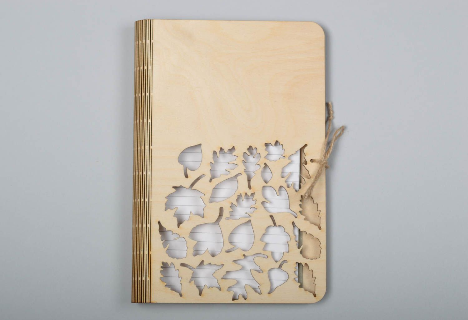 Handmade notebook stylish wooden notepad designer diary present for women photo 1
