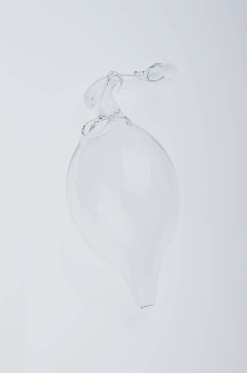 Clear glass handmade hanging on the bottle vase 7 inches, 0,07 lb photo 3