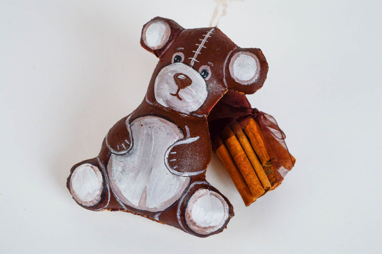 Мягкая игрушка медвежонок из ткани ароматизированный с росписью хенд мейд фото 5