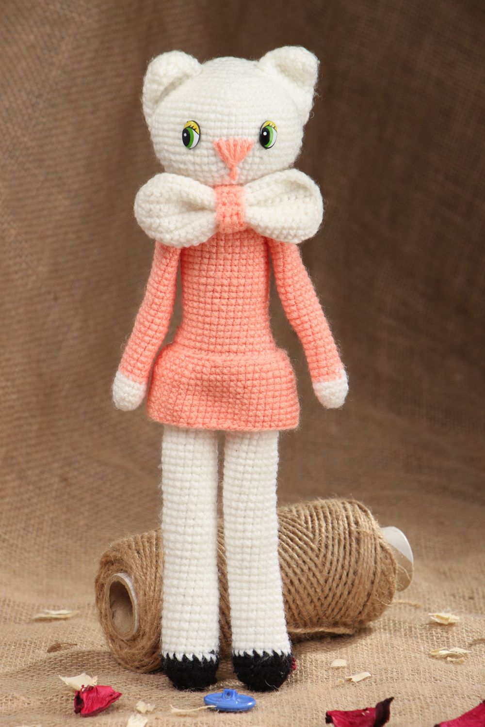 Jouet mou tricoté au crochet fait main Chat amigurumi photo 5