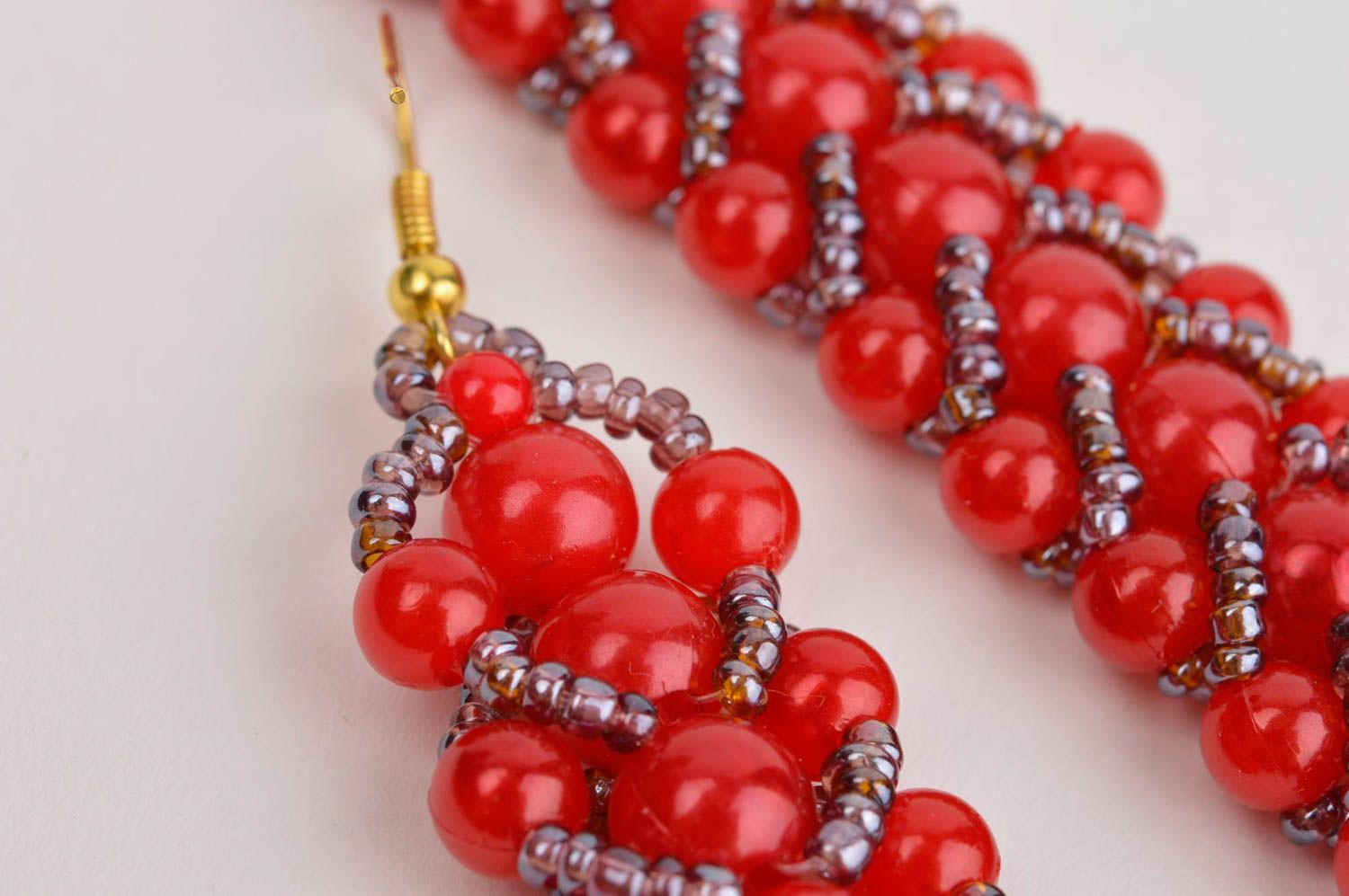 Unusual handmade beaded earrings bracelet designs beaded jewelry set gift ideas photo 5