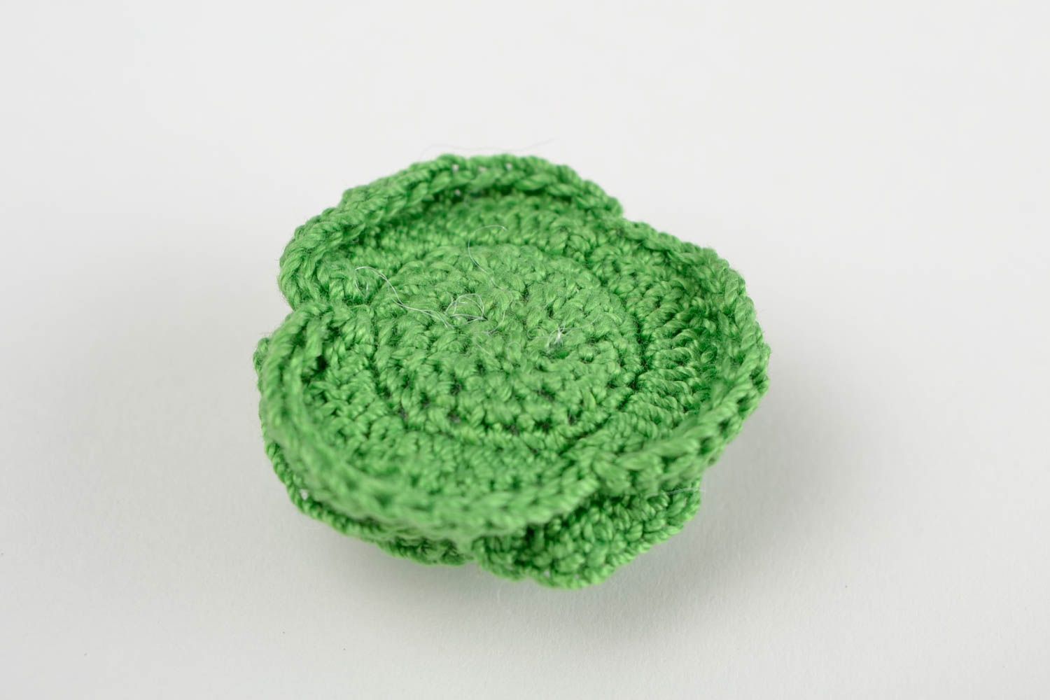 Peluche chou faite main tricot Jouet tricot vert design original Cadeau enfant photo 5