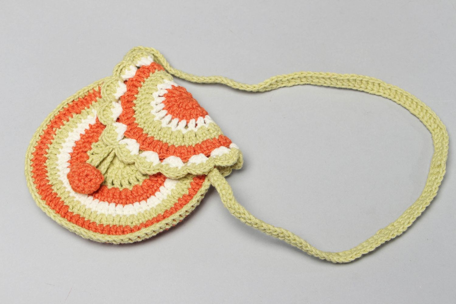Bright crochet shoulder bag for girl photo 1