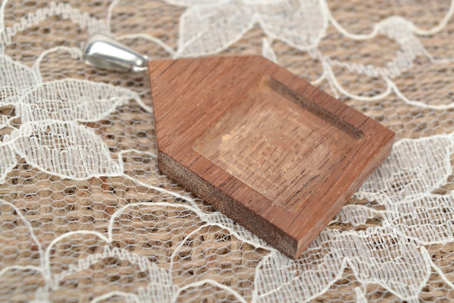 Pendentif en bois original ébauche à décorer fait main Maison fourniture bijou photo 4