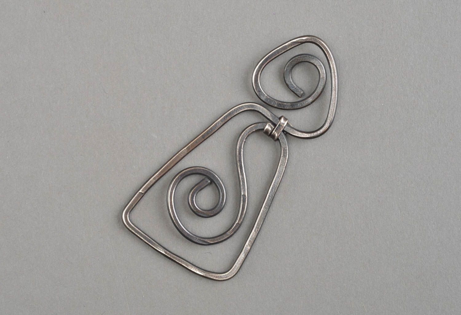 Handmade cute metal pendant stylish designer accessory forged jewelry photo 4