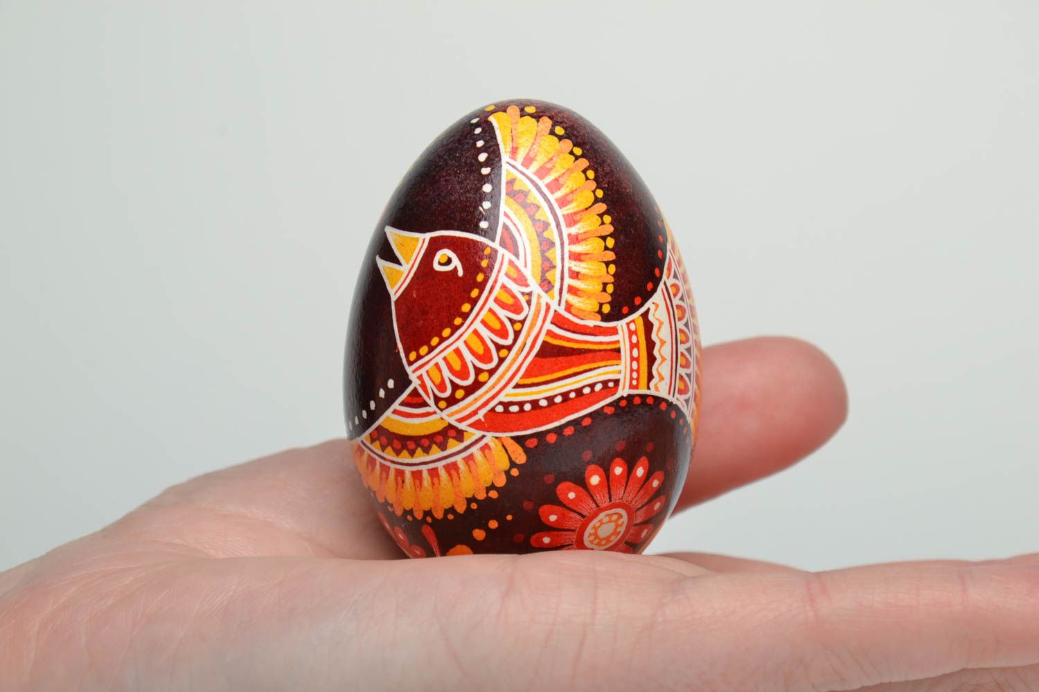 Painted chicken egg Bird of Happiness photo 5