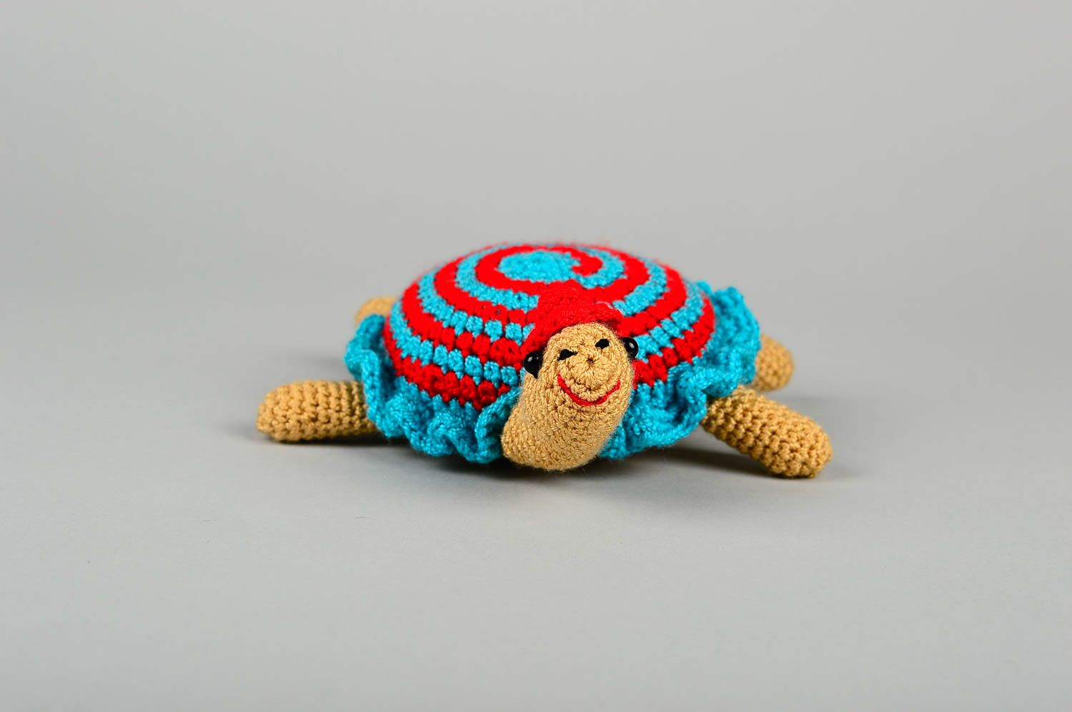 Tortue tricot Peluche faite main Cadeau enfant Accessoire chambre fille photo 3