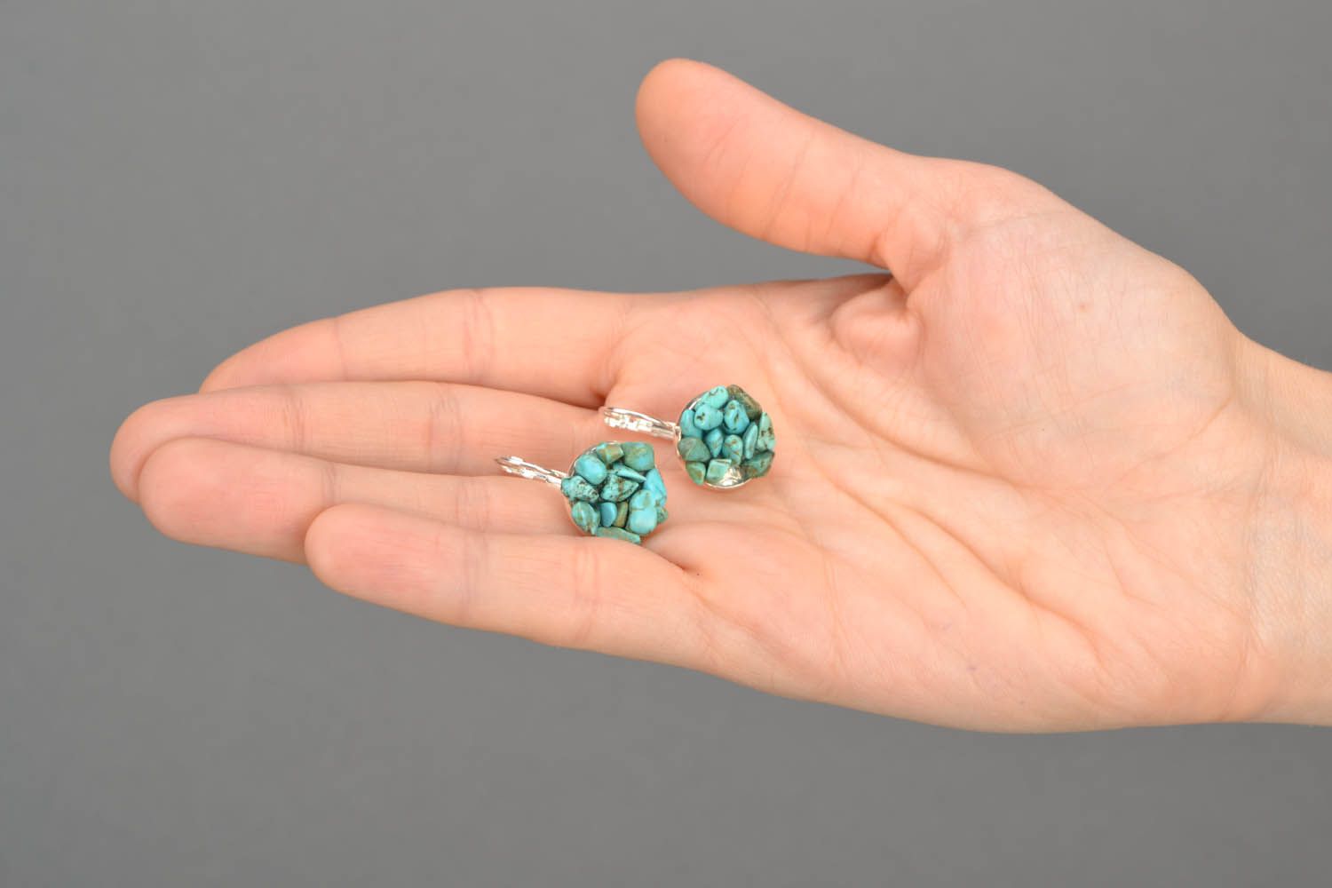 Handmade turquoise earrings photo 2