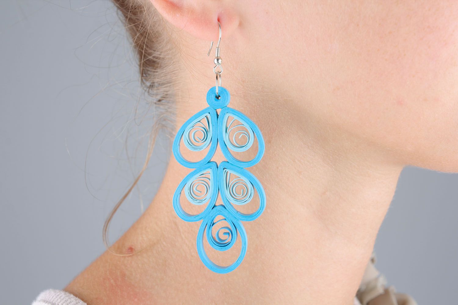 Handmade blue earrings photo 1