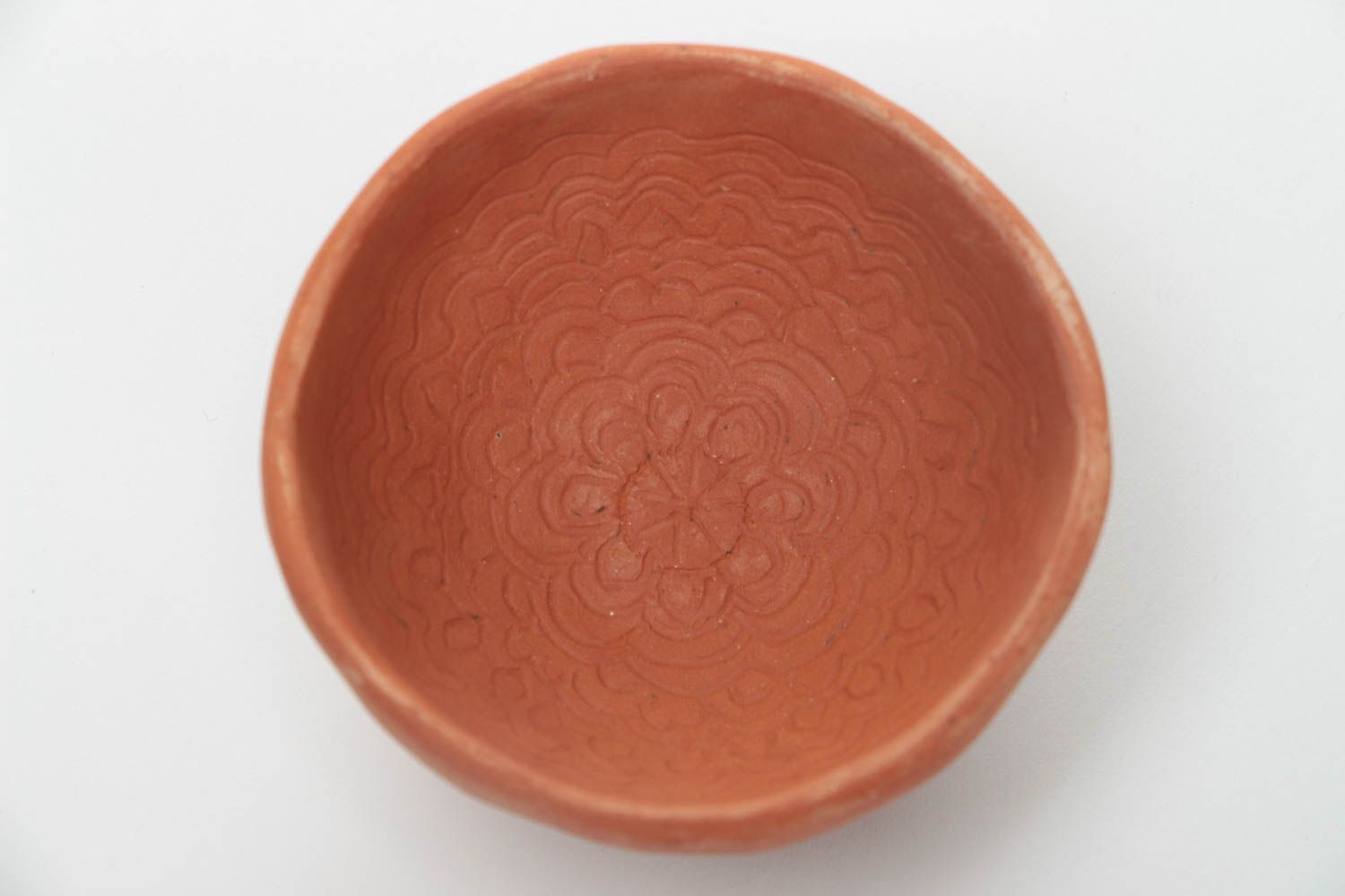Escudilla cerámica bonita con ornamentos decorativa artesanal pequeña foto 4