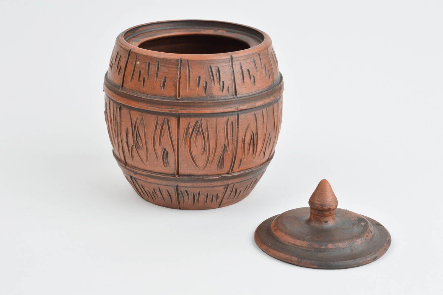 Topf aus Ton handmade Deko für Küche schönes Keramik Geschirr  für Honig foto 3