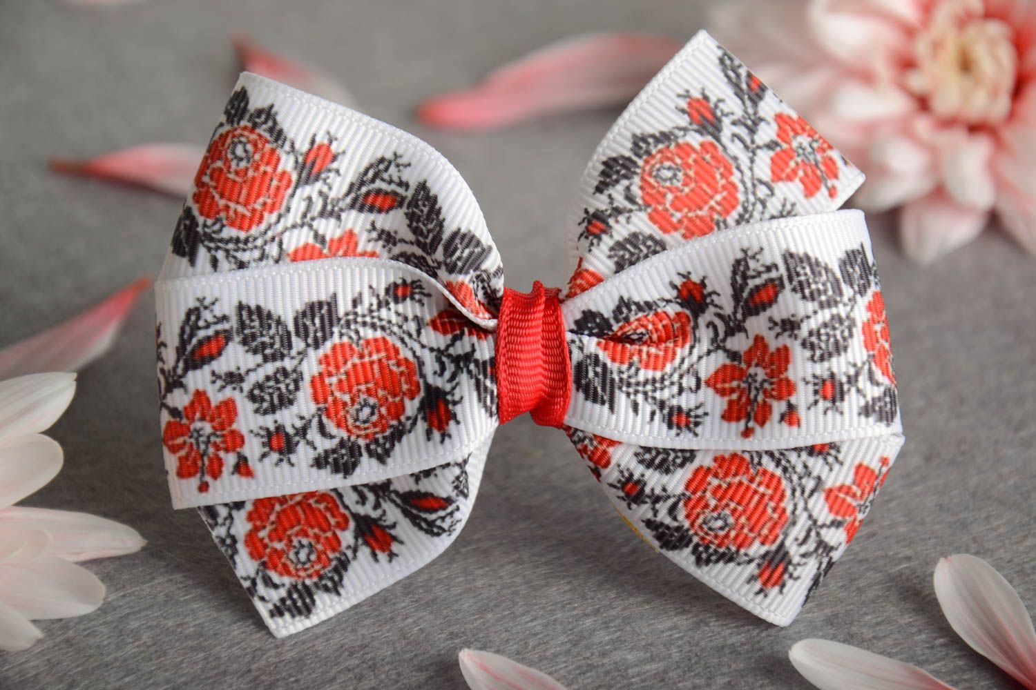 Children's hair clip made of rep ribbon handmade stylish designer baby barrette photo 1