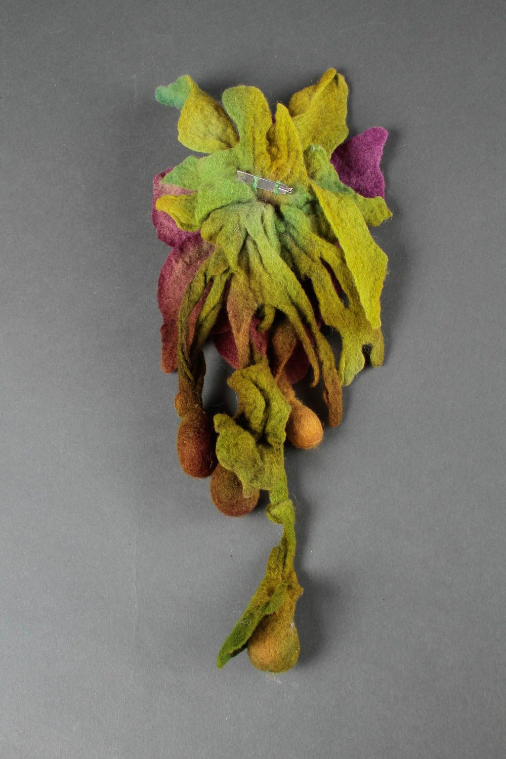 Broche de fieltro bisutería artesanal accesorio de moda flor multicolor foto 3