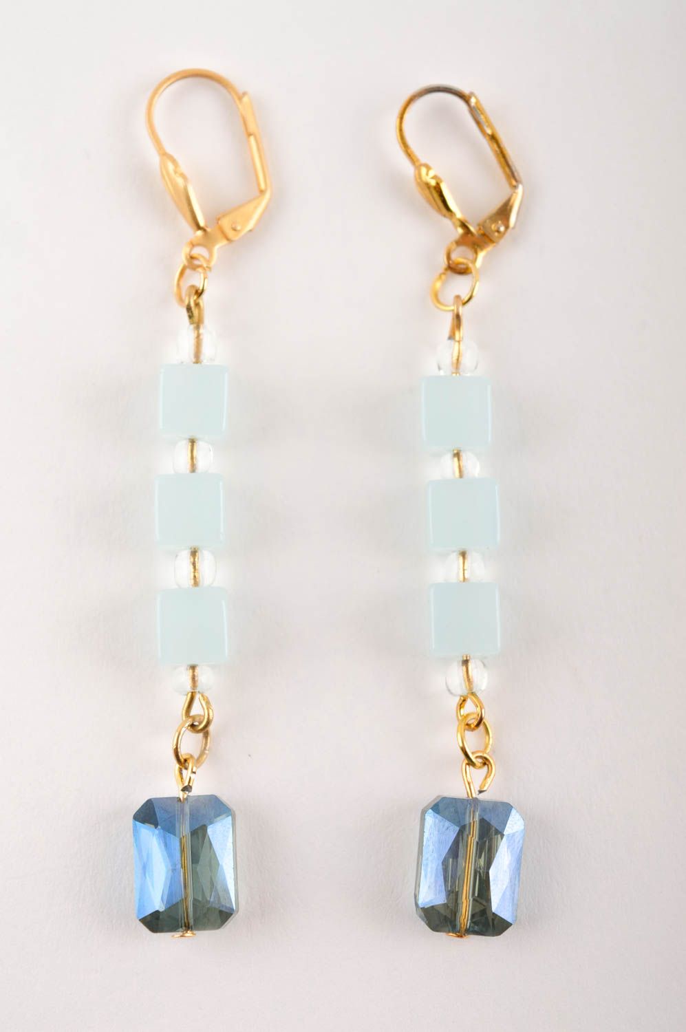 Handmade lange Ohrringe mit Kristallen Schmuck Ohrringe Accessoire für Frauen foto 3